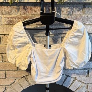 Zara Cream Puff Sleeve Blouse